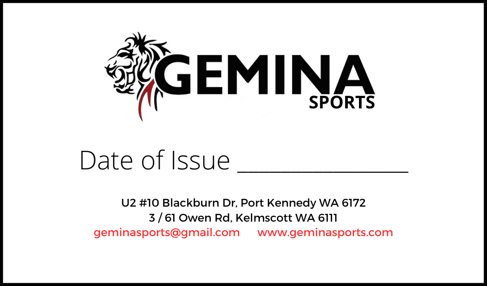 Gift card for 10 martial arts classes from Gemina Sports, with pick-up available in-store.