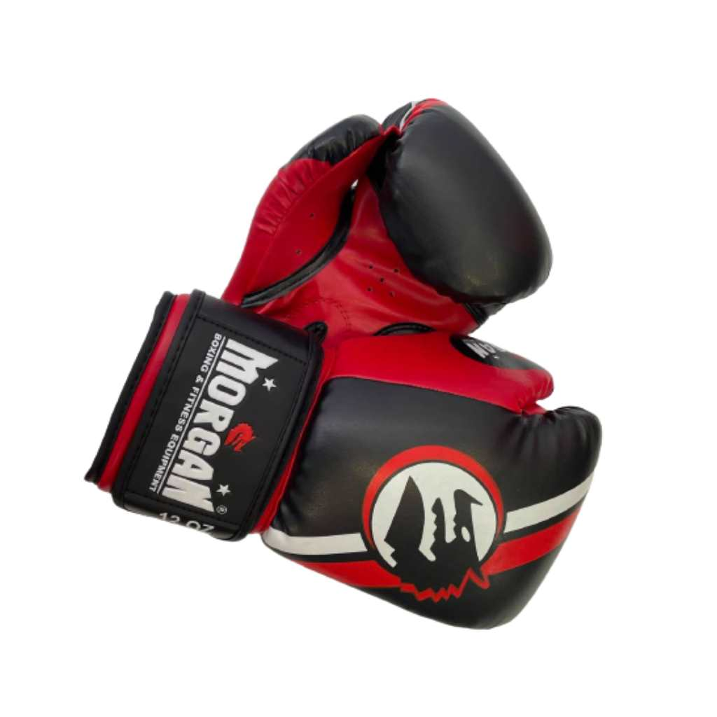 12oz Gloves made from durable Super Flex material with Velcro wrist closure, EVA fingertips, high-density padding, and V-split palm design.