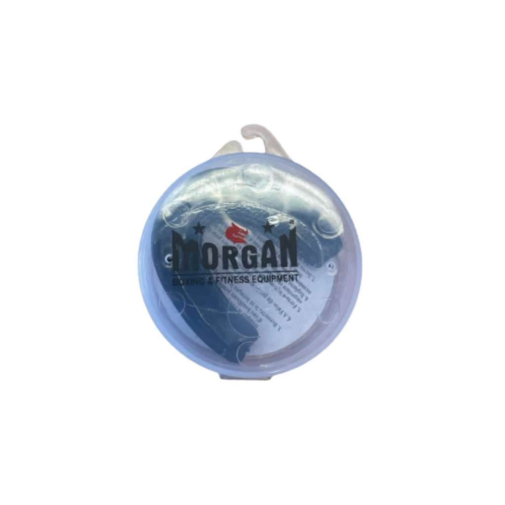 Morgan endurance mouth guard in plastic packaging, latex-free, boil and bite design.