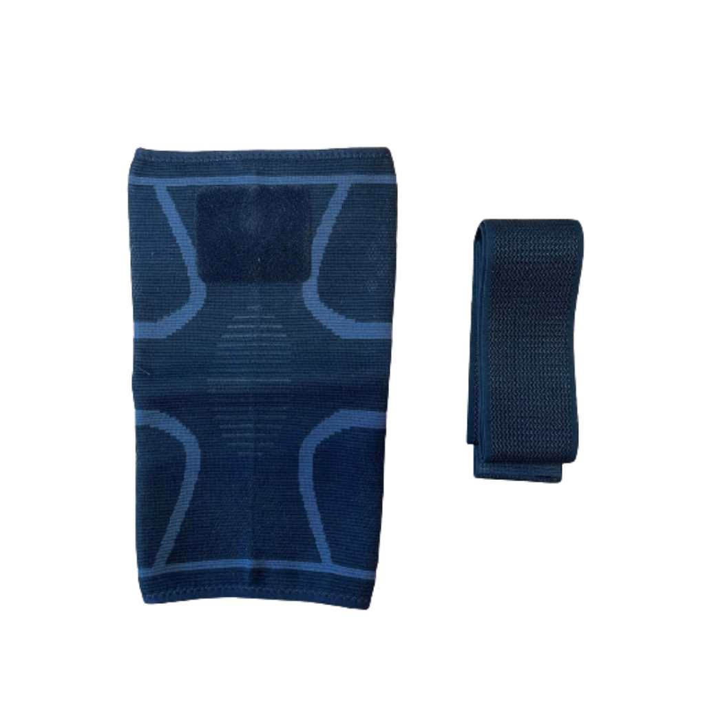 Coolfit Knee Brace with anti-slip silicone and adjustable X-strap for support and pain relief.