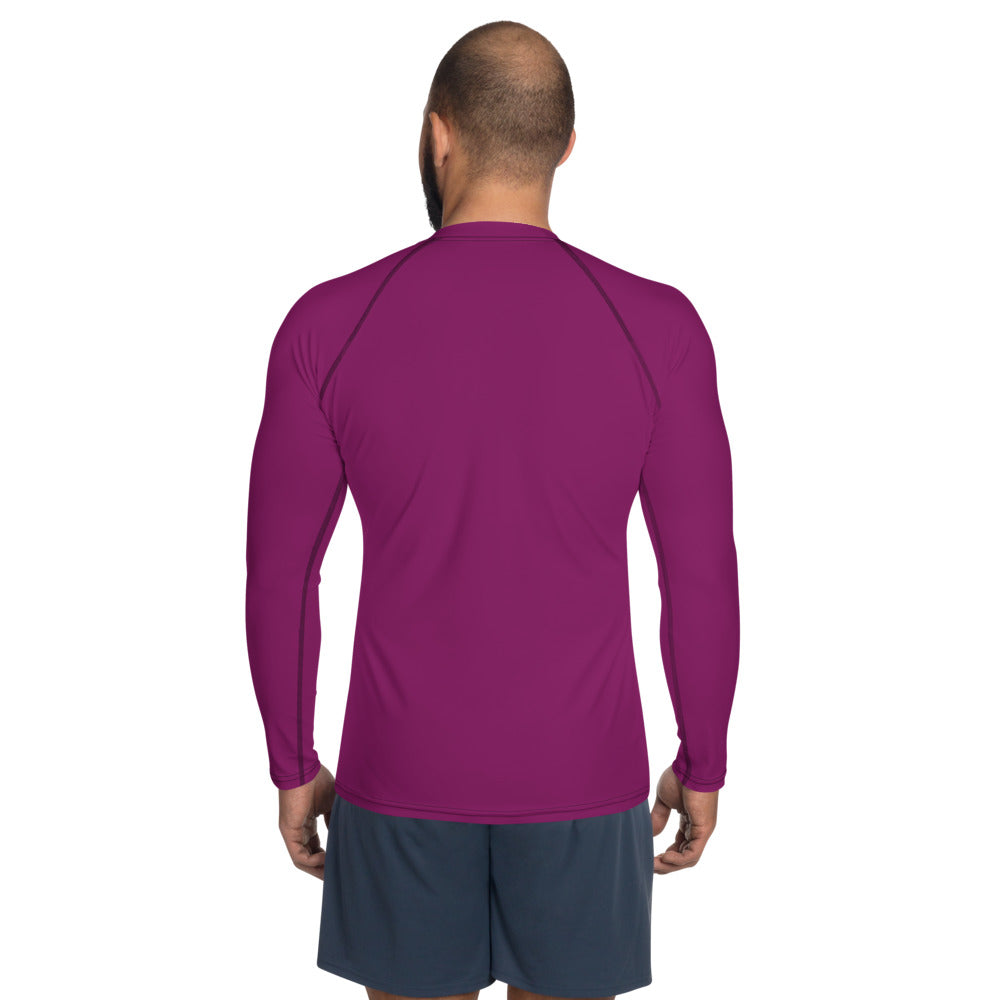 Purple Jiu Jitsu rash guard, long-sleeve, durable and comfortable for BJJ training.