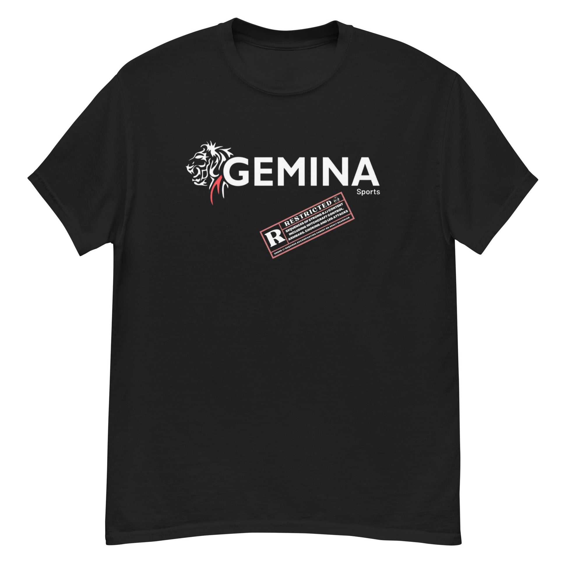 Men's Rate R Gemina black cotton T-shirt with edgy design, ideal for streetwear styling.