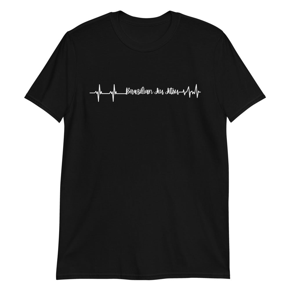 Brazilian Jiu Jitsu Heart Beat T-Shirt, 100% ring-spun cotton, durable and comfy.