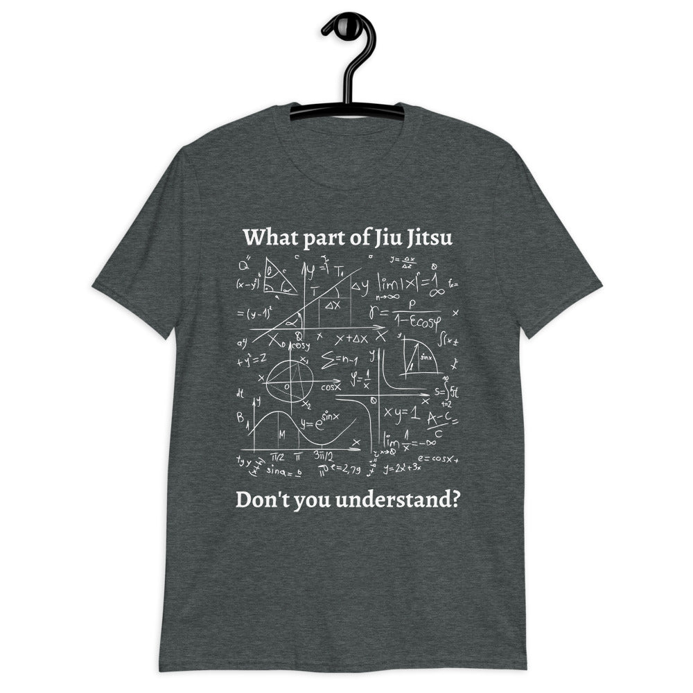 Jiu Jitsu equation t-shirt with humorous text and graphical design.