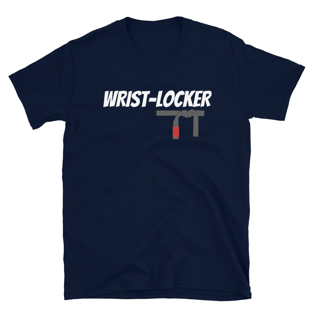 Wrist Locker T-Shirt, 100% cotton, BJJ inspired design, durable stitching.