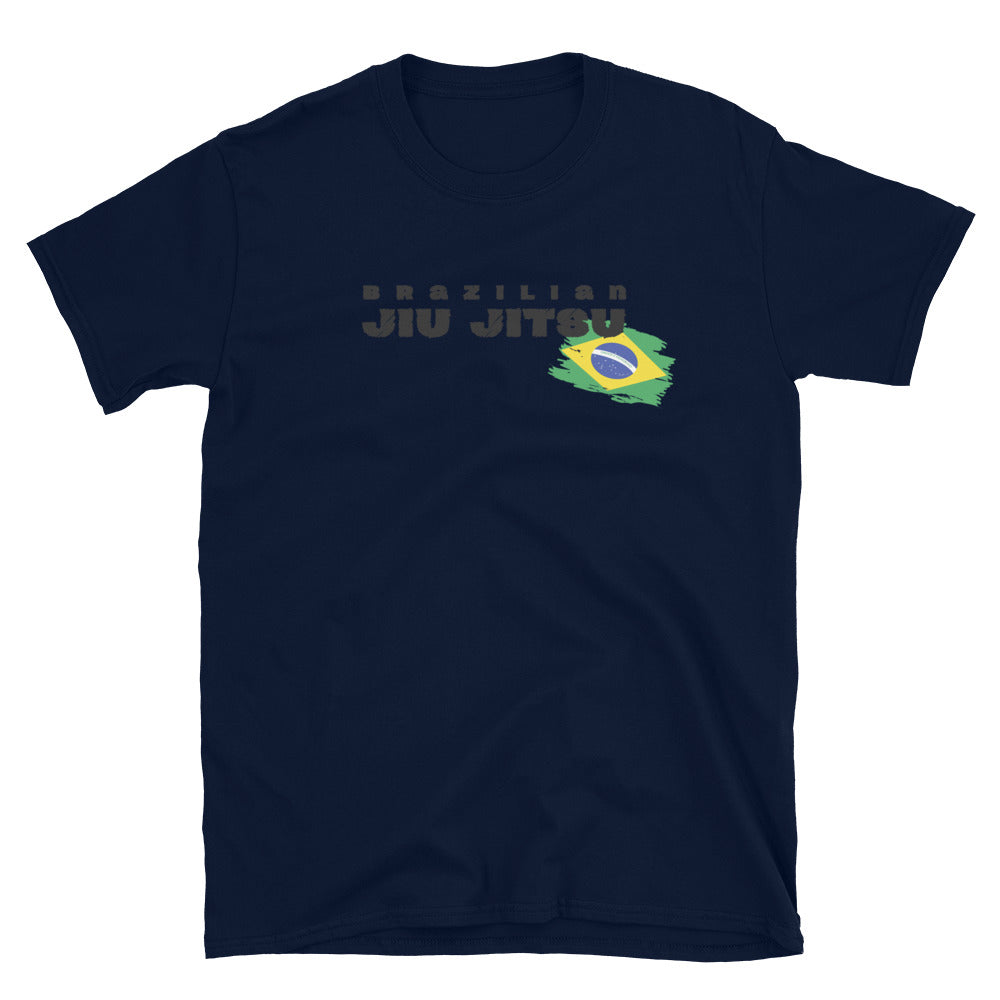 Brazilian Jiu Jitsu Flag T-Shirt made of 100% ring-spun cotton with flag design.