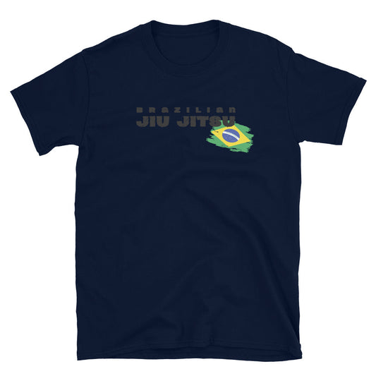 Brazilian Jiu Jitsu Flag T-Shirt made of 100% ring-spun cotton with flag design.