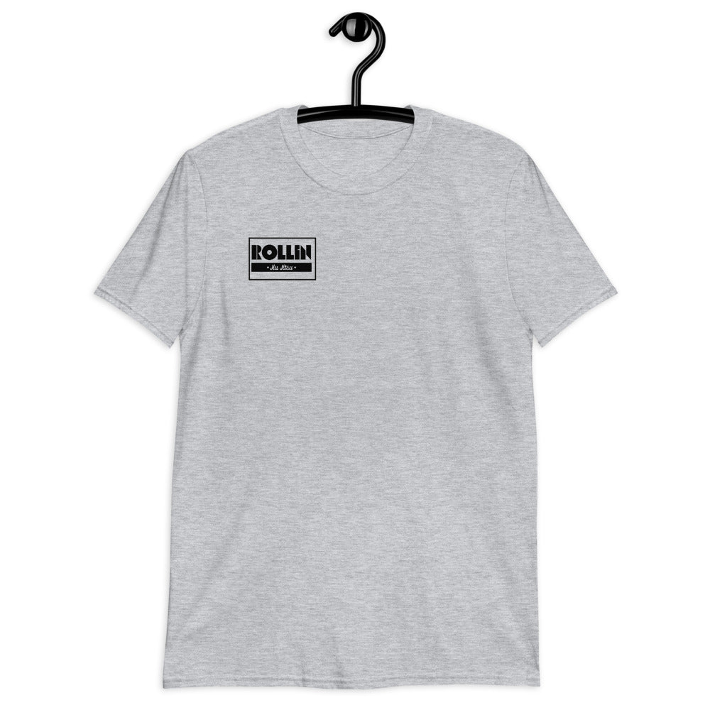 Rollin Jiu Jitsu t-shirt with small logo, 100% ring-spun cotton, soft and comfy.