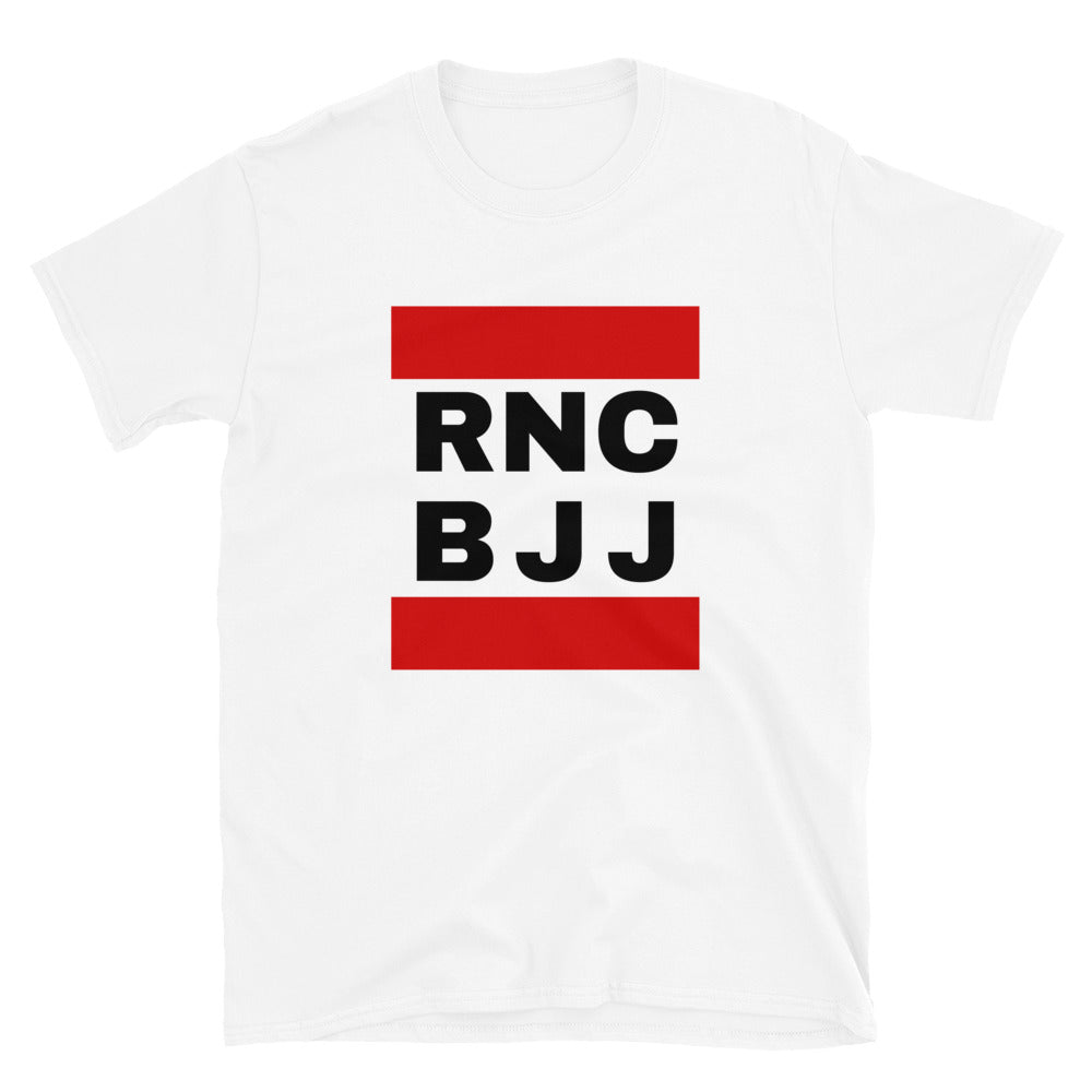 RNC BJJ t-shirt inspired by Run DMC, 100% ring-spun cotton, durable double stitching.