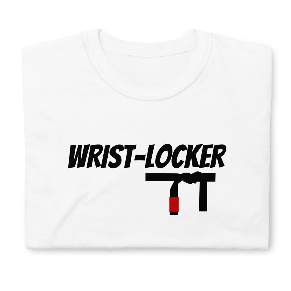 Wrist Locker T-Shirt with bold text design on white cotton fabric.