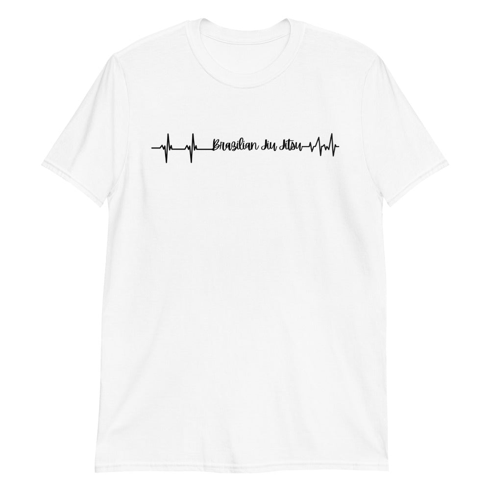 Brazilian Jiu Jitsu Heart Beat T-Shirt, 100% ring-spun cotton, soft and comfy.