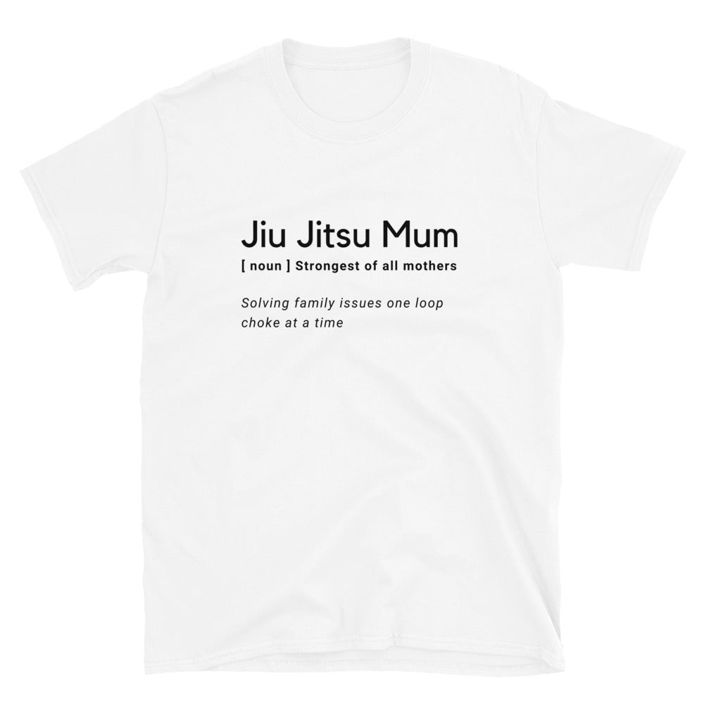 Jiu Jitsu Mum t-shirt, 100% ring-spun cotton, durable stitching, soft and comfy.
