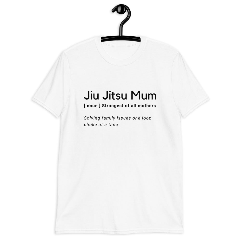 Jiu Jitsu Mum t-shirt with durable stitching and soft cotton fabric.